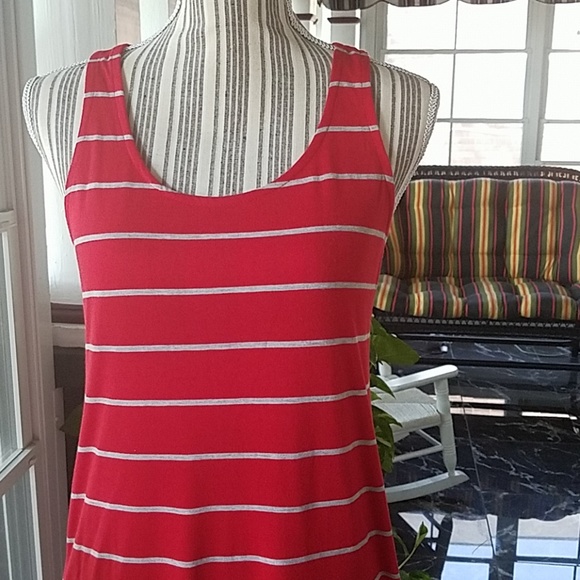 Red & grey striped tank maxi - Picture 2 of 2